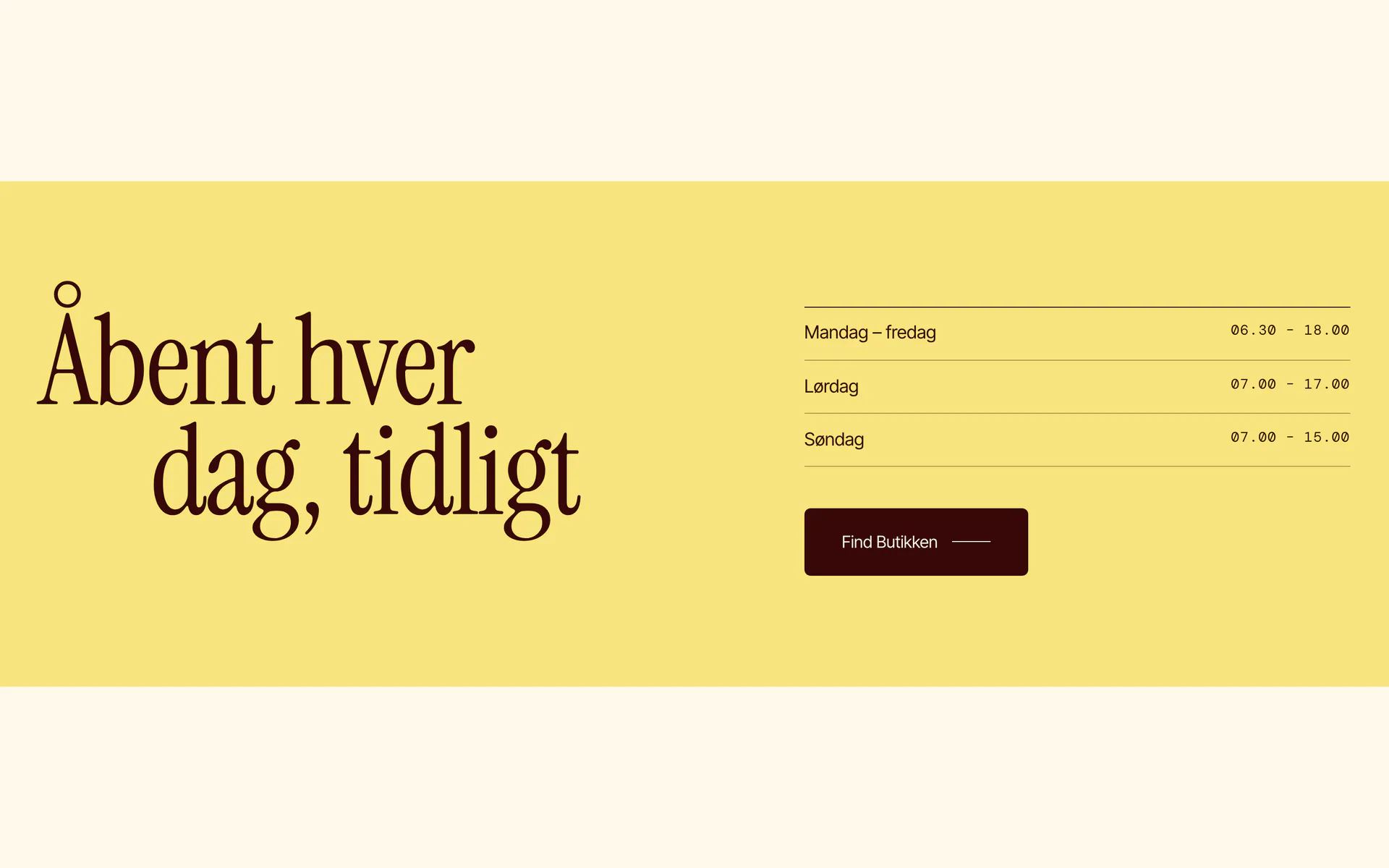 Kontaktsektion i designet Surdej: Åbent hverdag, tidligt